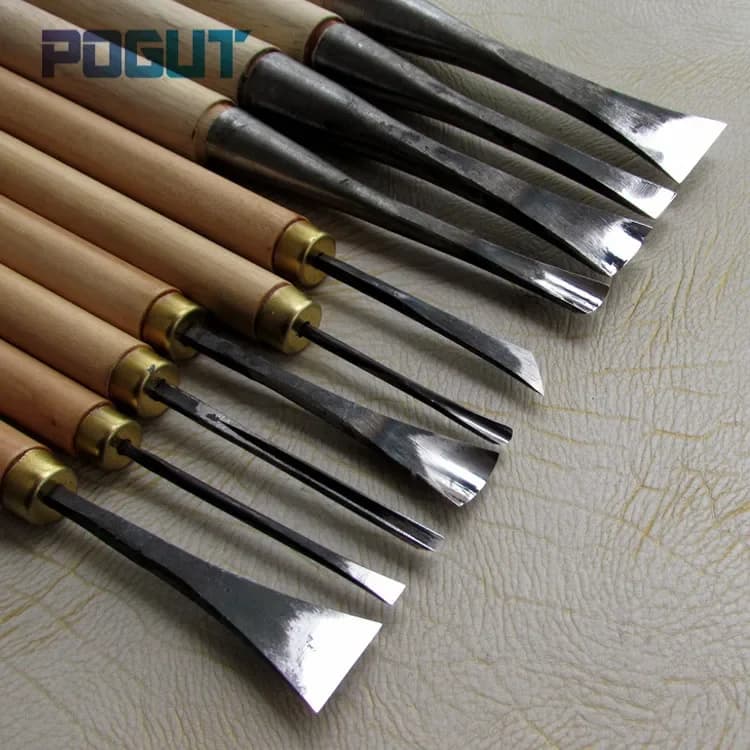 10 Pieces Hand Wood Chisel General Details Carving Knives Tools Set Made By Hand