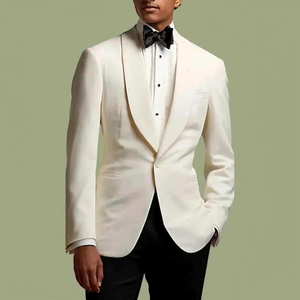 Men's Ivory White Business Jacket