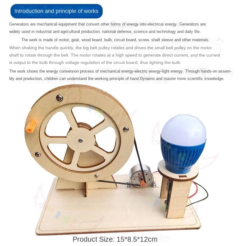 Hand-cranked Generator Handmade Diy Material Physics Stem Toys Experiment Random Color