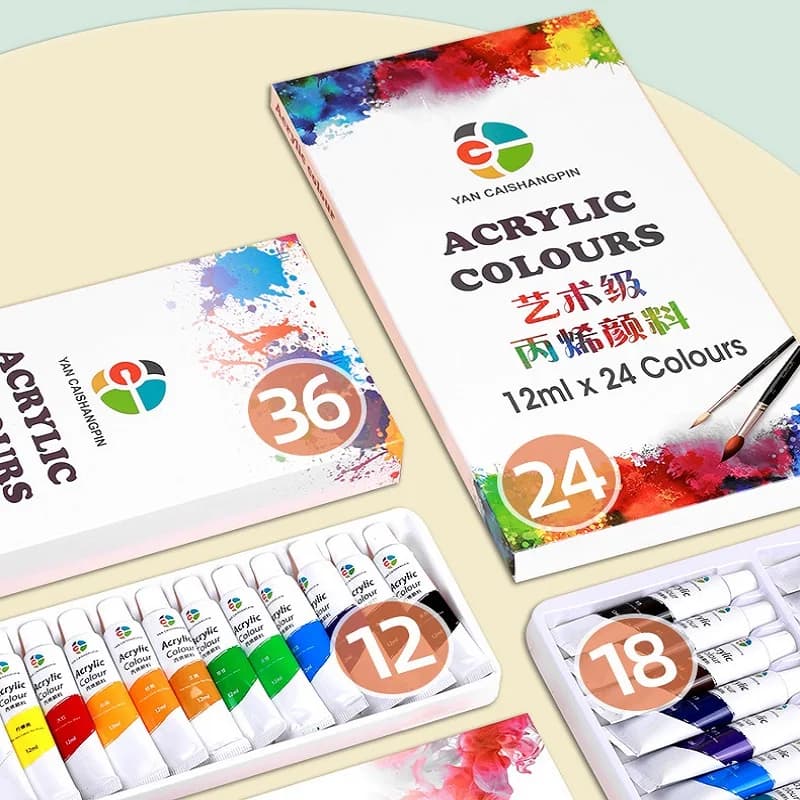 Acrylic Pigment Set 12ml Non-Toxic Quick Drying