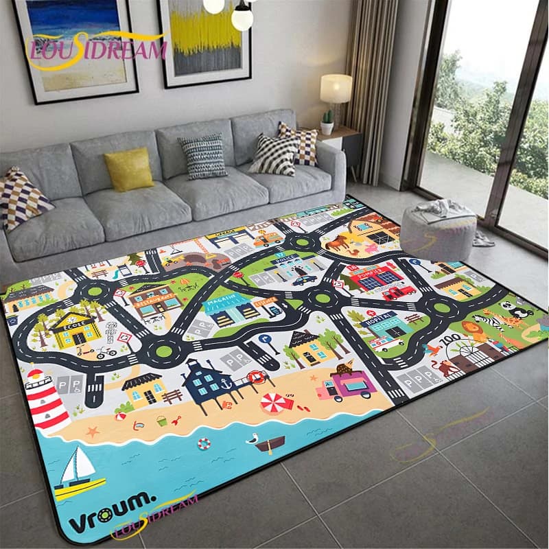 Road Traffic Non-Slip Area Rug
