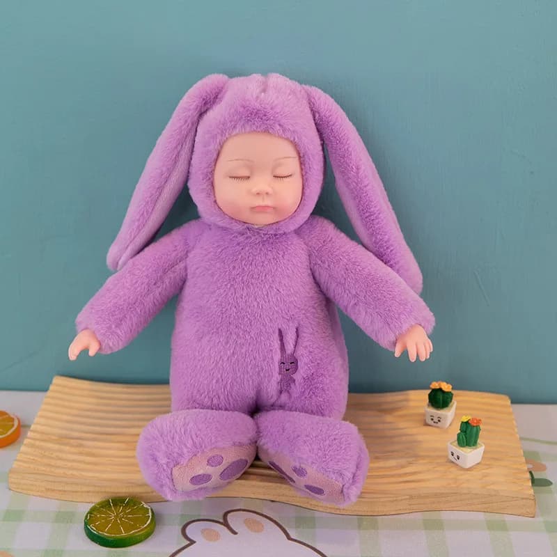 Soft Plush Reborn Baby Doll with Rabbit Toy