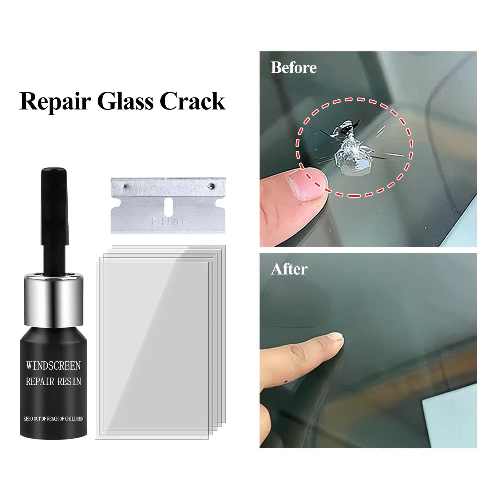 Car Glass Crack Repair Kit