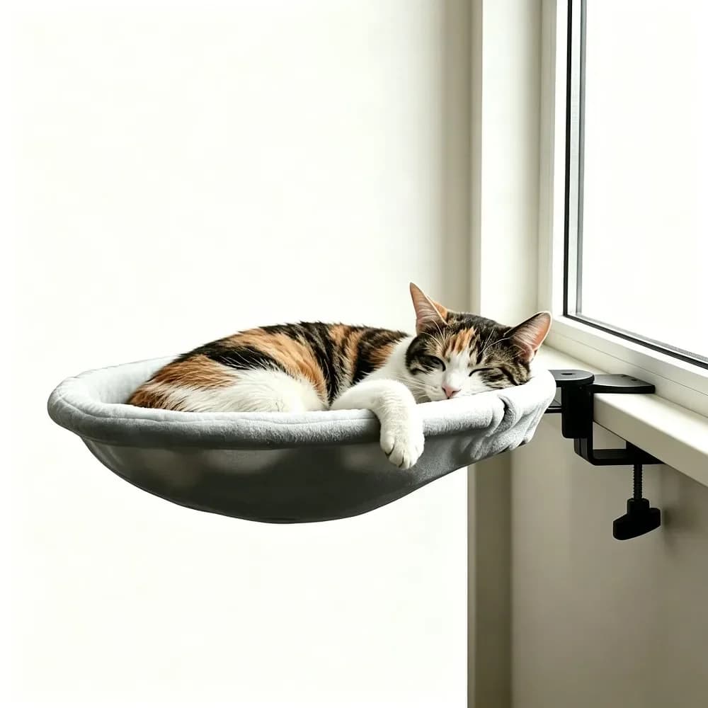 Window Sill Cat Hammock with Clamp Mount