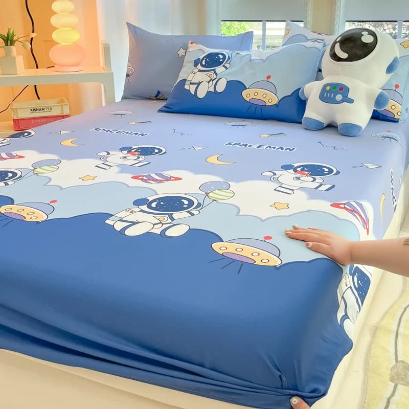 Cotton Fitted Sheet for Kids with Car Print