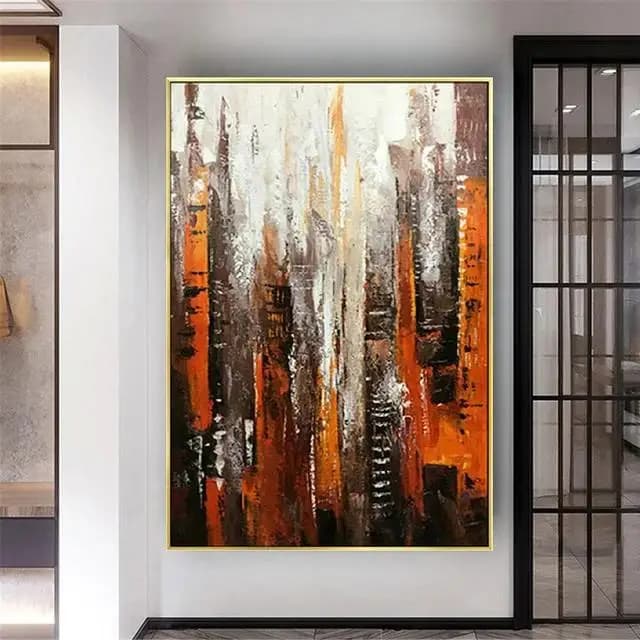 Abstract Canvas Wall Art with Gold Foil