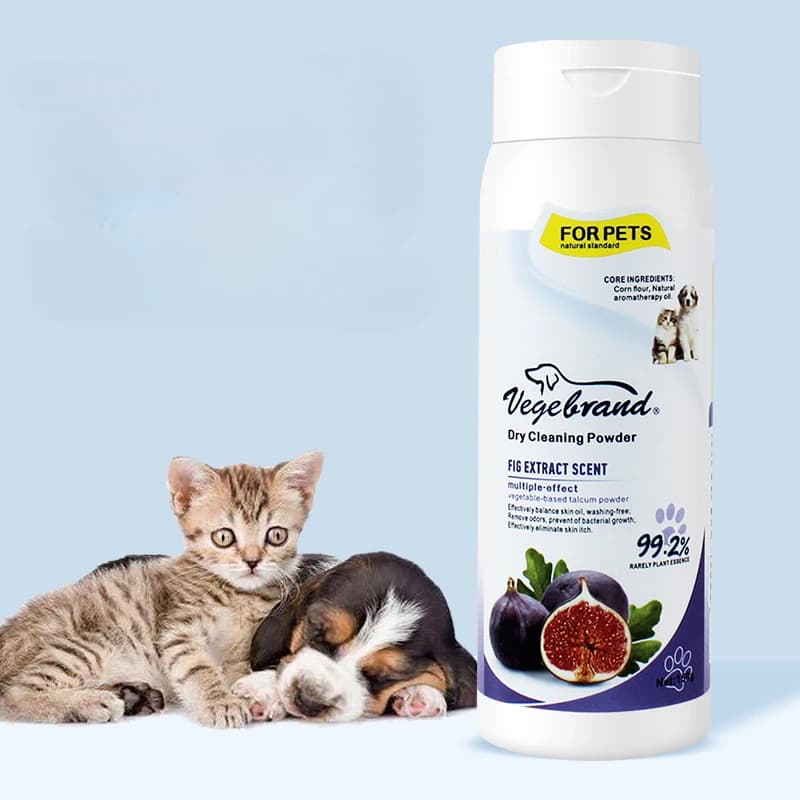 150g Pet Dry Shampoo Powder for Dogs and Cats - Waterless Cleaning & Odor Elimination - Plant-Based Pet Bath Powder