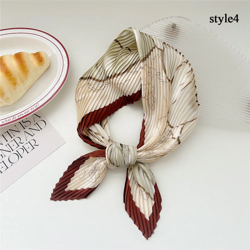 Fold Square Scarf Women Spring Summer Fashion Bandanas Bag Hat Head Hair Shawl Wraps Elegant Lightweight Luxury Hair Accessories