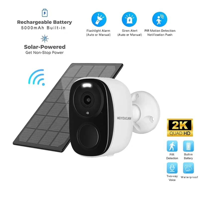 Wireless Outdoor Security Camera 2K Battery Powered