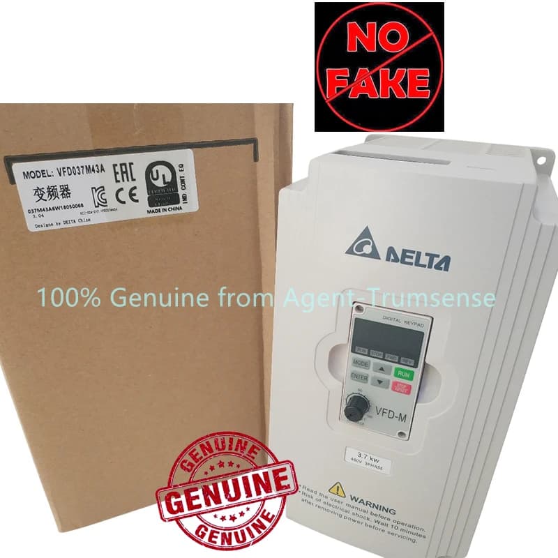 Delta Inverter 3.7 KW VFD037M43A 3 Phase 380V to 460V Rated 8.2A 100% New 3700 W VFD Series Variable Speed AC Motor Drive