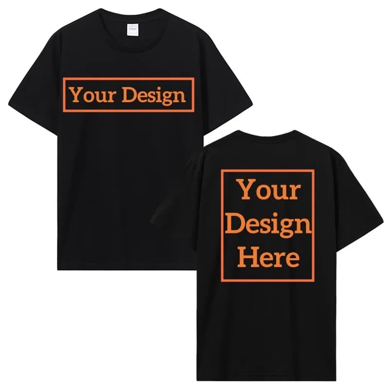 Men's Cotton T-shirt Personalized Your Design Here Custom Text Tshirt for Men Add Your Own Design Fashion T Shirt Men Clothing