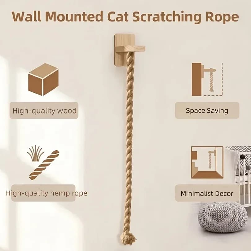 Wall-Mounted Cat Climbing Rope with Jumping Board