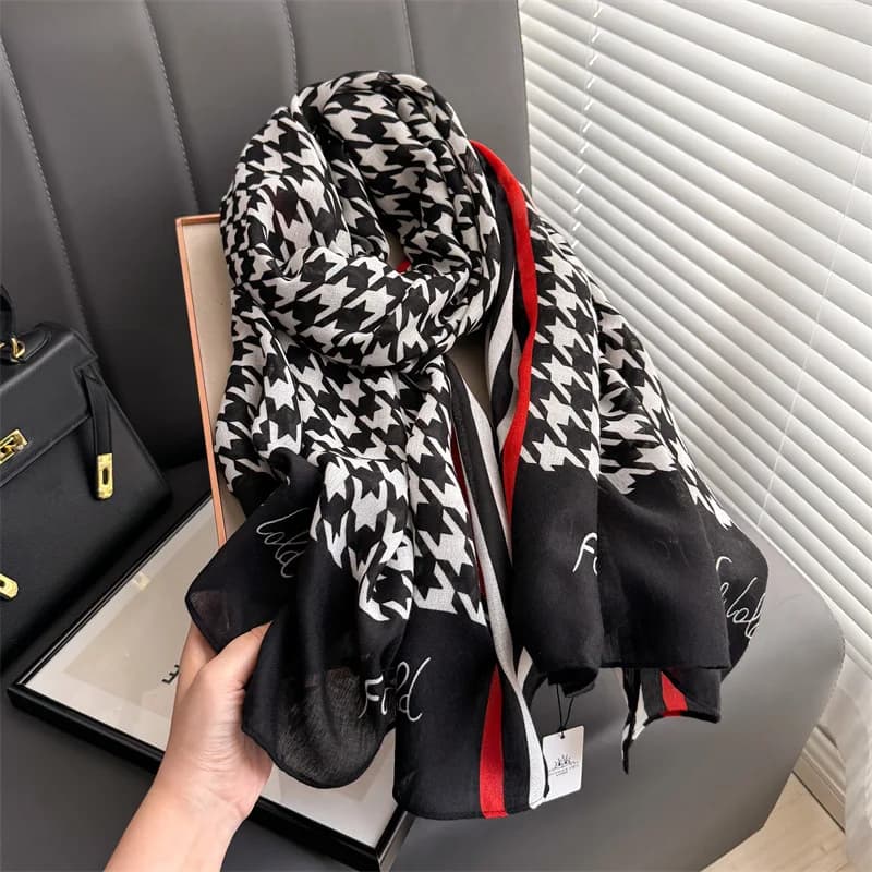Lightweight Cotton Linen Long Scarf Wrap