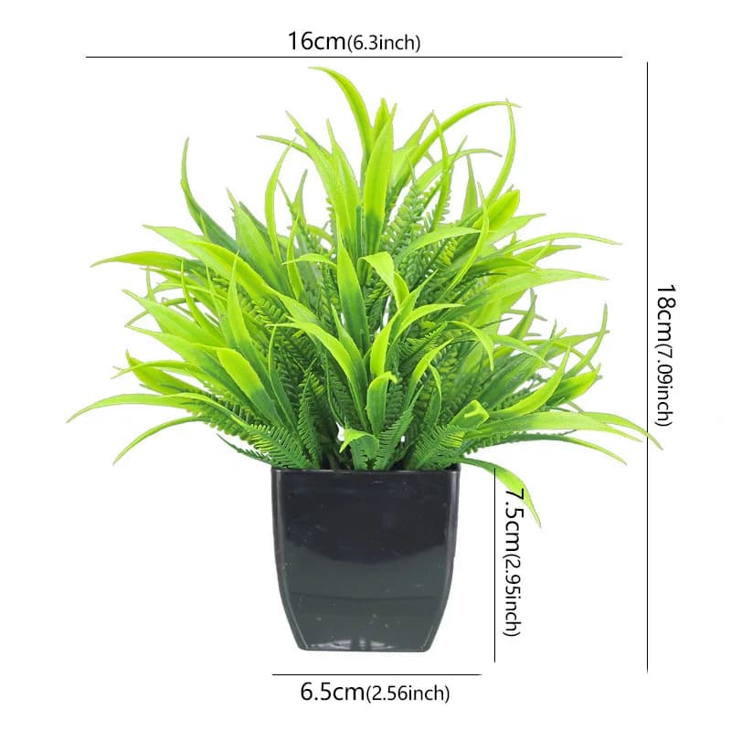 Small Artificial Bonsai Plant in Black Pot