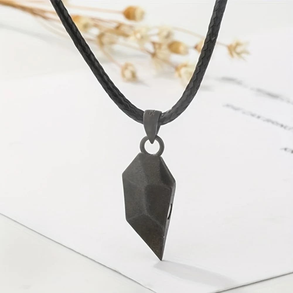 Valentine's Day Gift Good Simple Quality Couple Pendant Necklace Electrocardiogram Magnetic HeartPendant Splicing Necklace