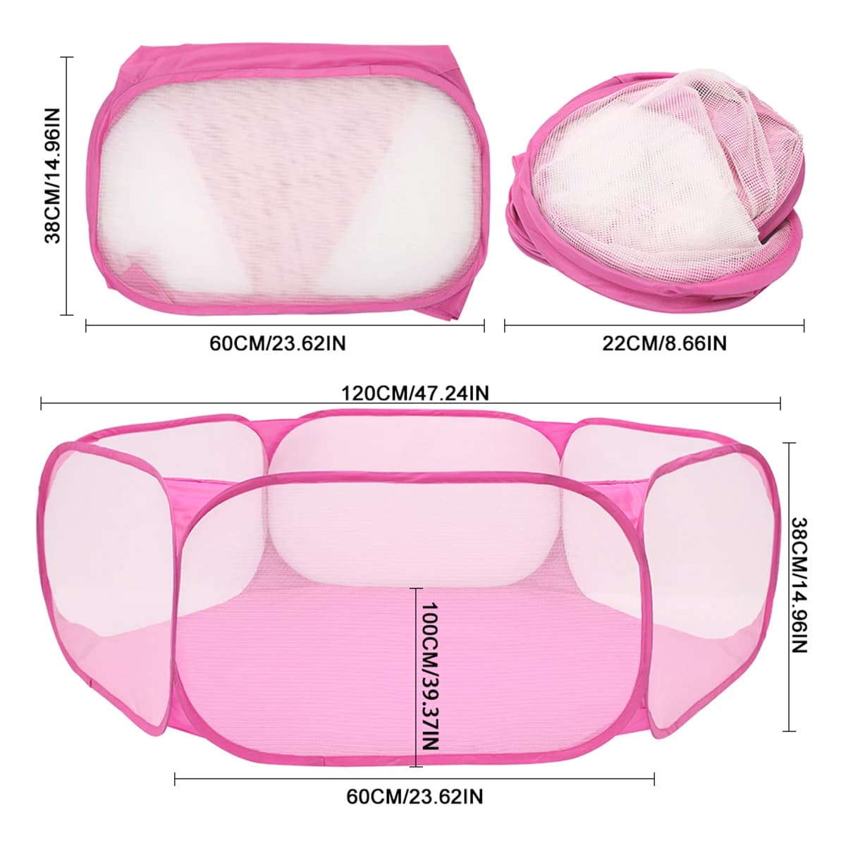 Pet Playpen Outdoor Foldable Transparent Exercise Fence