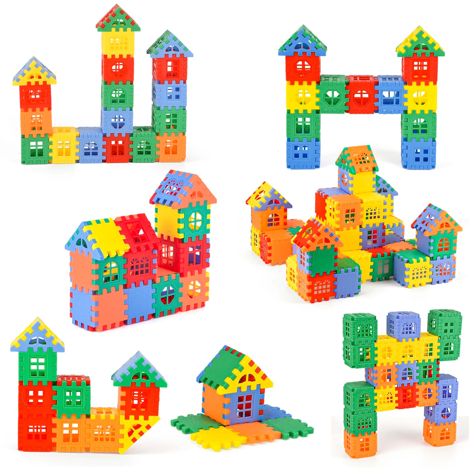 Multicolored Plastic Block Building Set