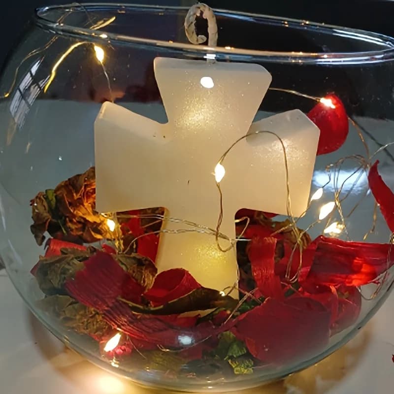 Silicone Mold Blessing Cross DIY Making Beads Soap Candles Clay Cement Crafts Epoxy Resin Casting Silicone Material Candle Mold