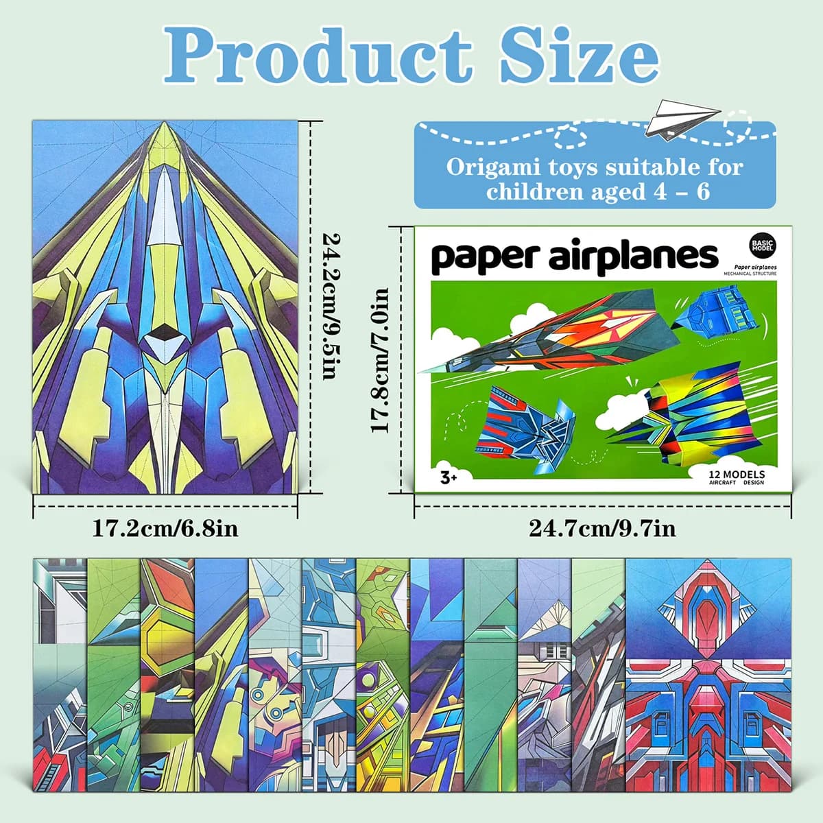 Paper Airplane Kit with 12 Classic Designs
