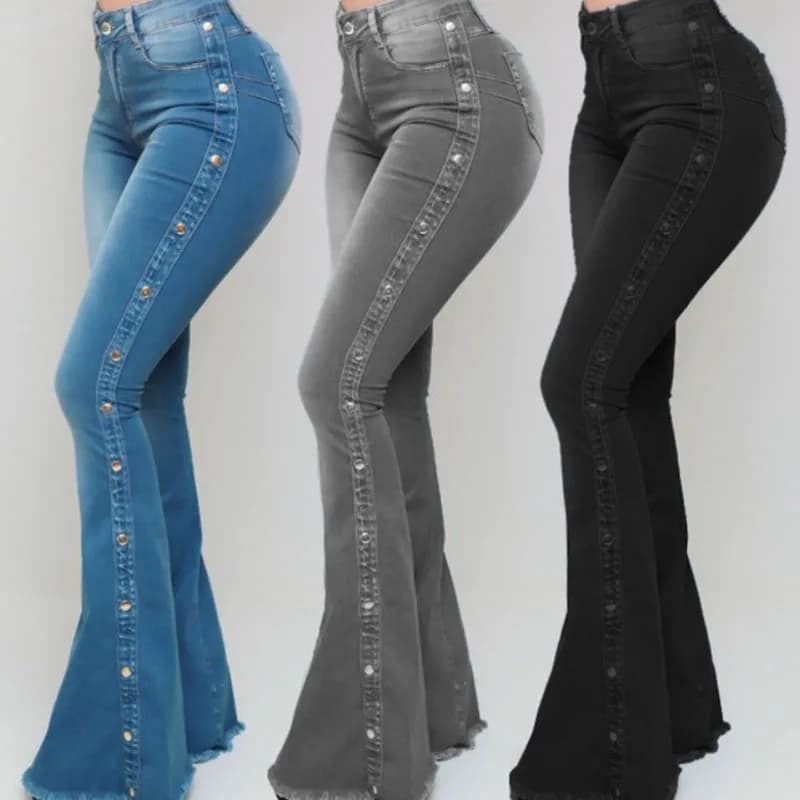 High Waist Stretch Flare Denim Jeans