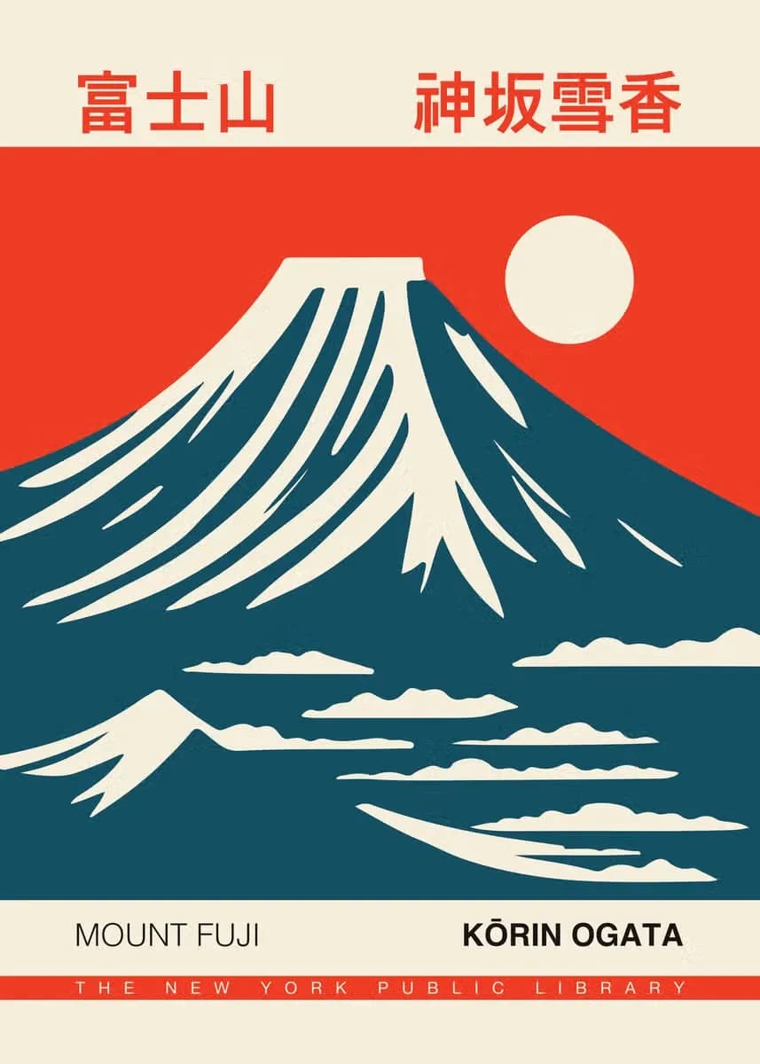 Mount Fuji Vintage Japanese Canvas Print