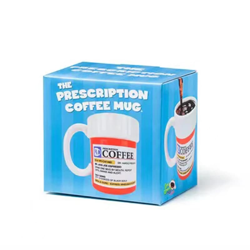 Creative Ceramic Coffee cup Medicine Bottle Mug Breakfast Milk Pot Office Tea Set espresso cups  Gift for Friends Families