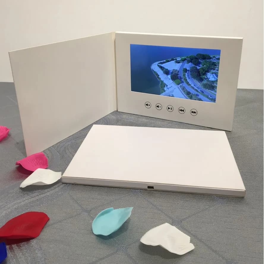 Valentine Wedding Gift 10.1 inch 4GB White Video Card Folleto De Video LCD Invite DIY Paper Digital Frame USB Upload Video