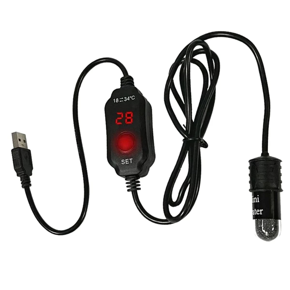 Mini USB Aquarium Heater with Digital Thermostat