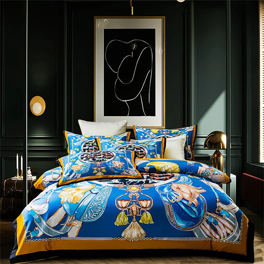 Microfiber Embroidery Bedding Set with Duvet Cover