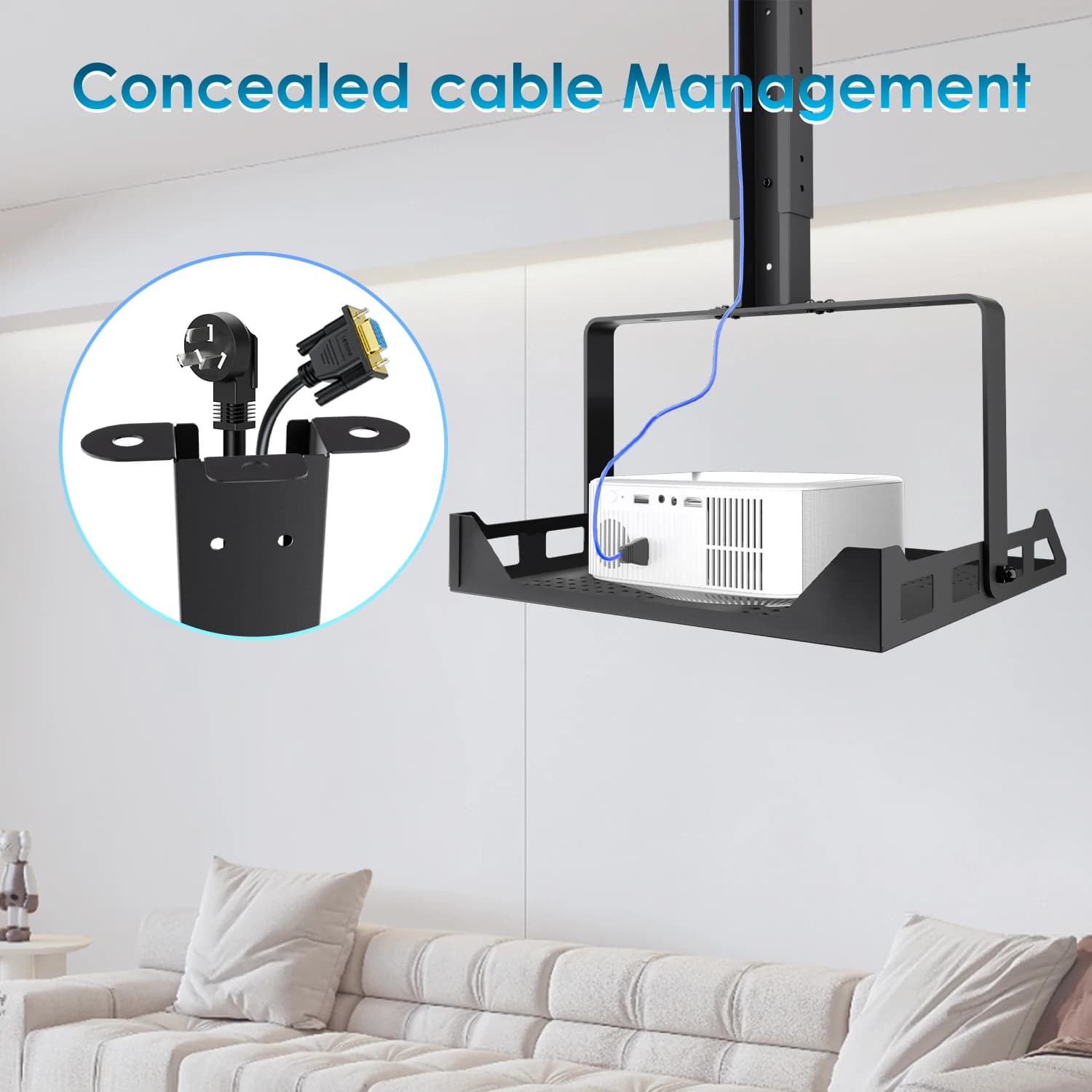 Projector Ceiling Mount Bracket with Height Adjustment
