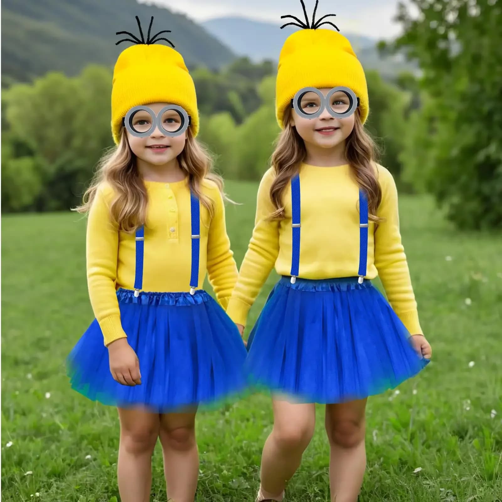 Halloween Costume for Adult Women Goggles Glasses/ Beanie Hats/Gloves/Tutu Skirt/Suspenders Accessories Cosplay Party Set