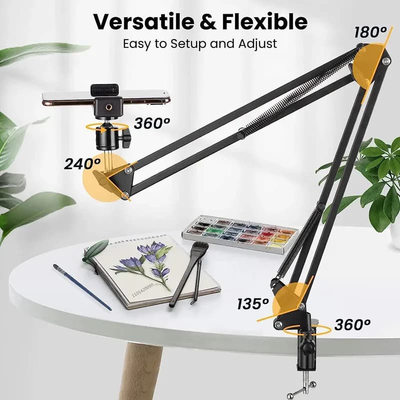 Flexible Arm Phone Tripod with Clamp