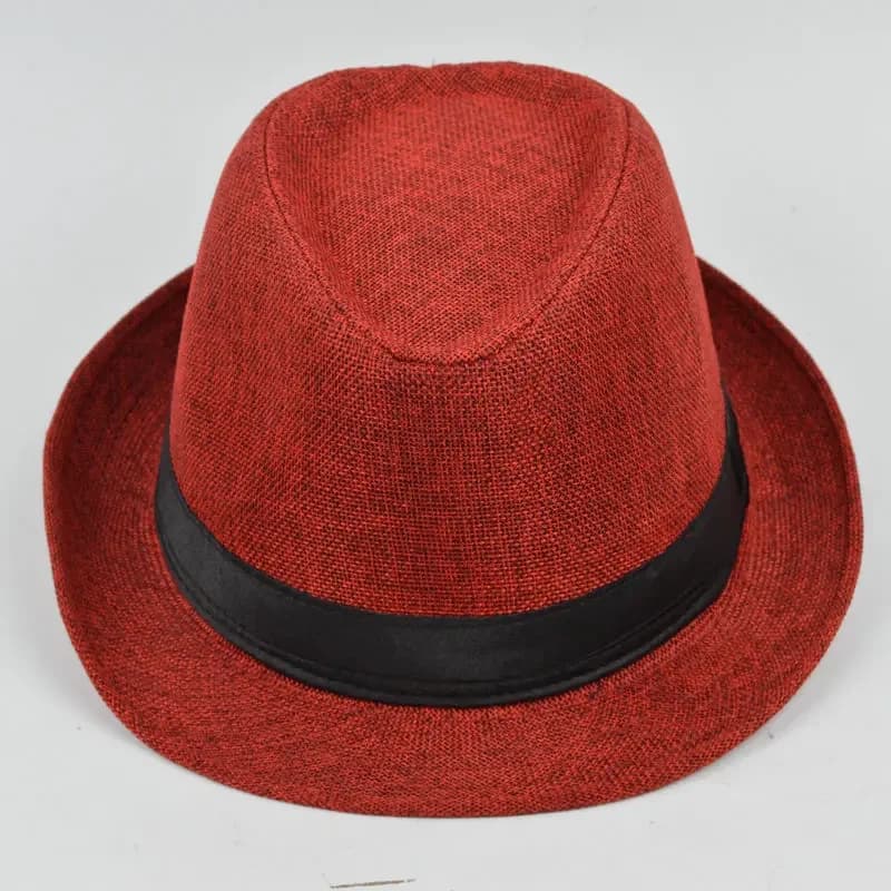 Men's Fedora Hat Cotton Linen Blend