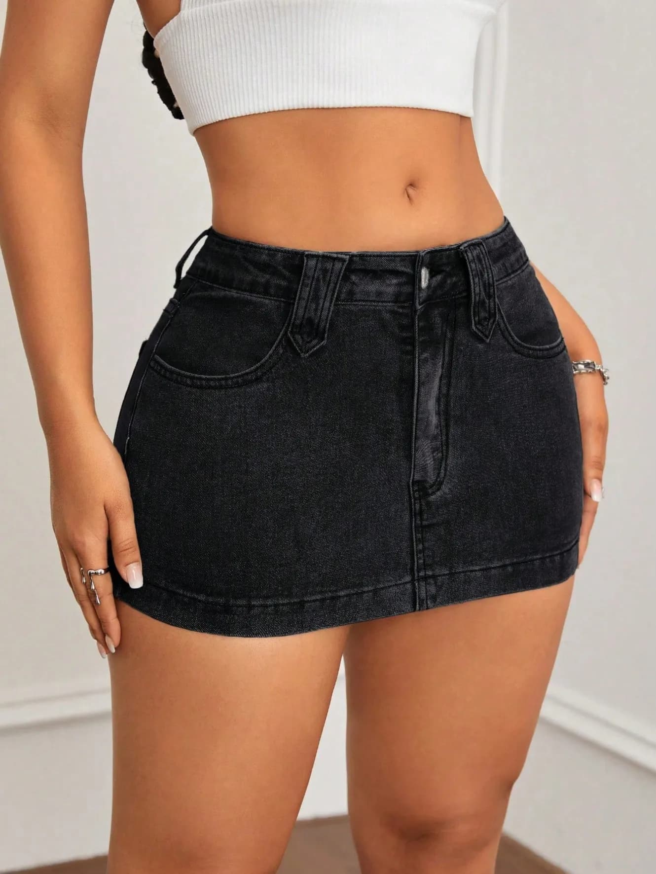 High Waist Bodycon Denim Mini Skirt