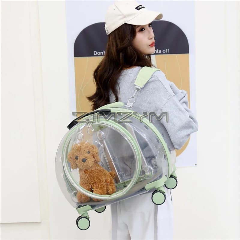 Pet Carrier Backpack Trolley Case, Bubble Backpack Carrier, Cats and Puppies for Travel, Hiking, Walking & Outdoor
