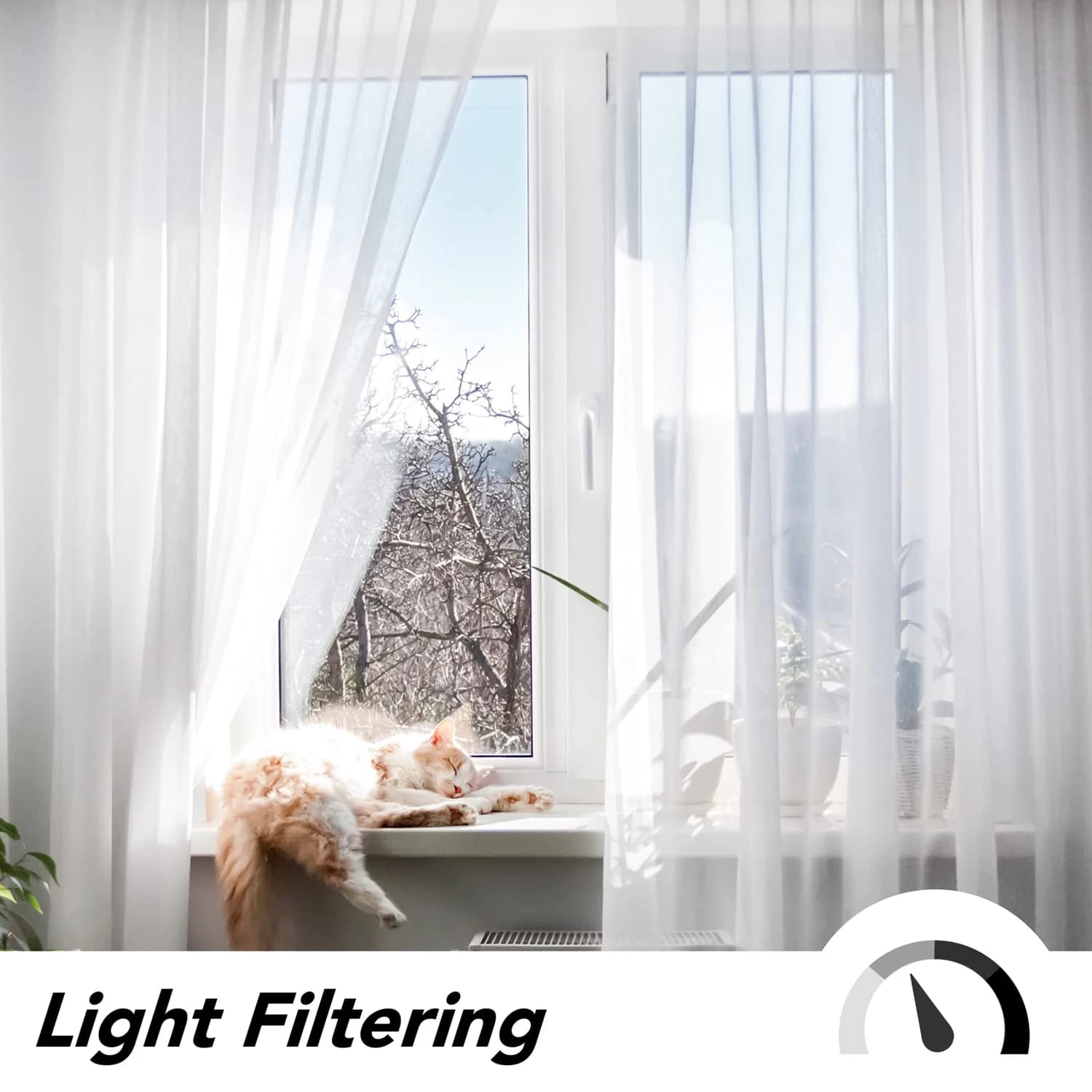 Voile Sheer Curtain Panels with Grommet Top