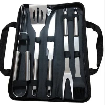Stainless Steel BBQ Tool Set Portable Cloth Storage Bag Grill Accessories Outdoor Barbecue Camping Cooking