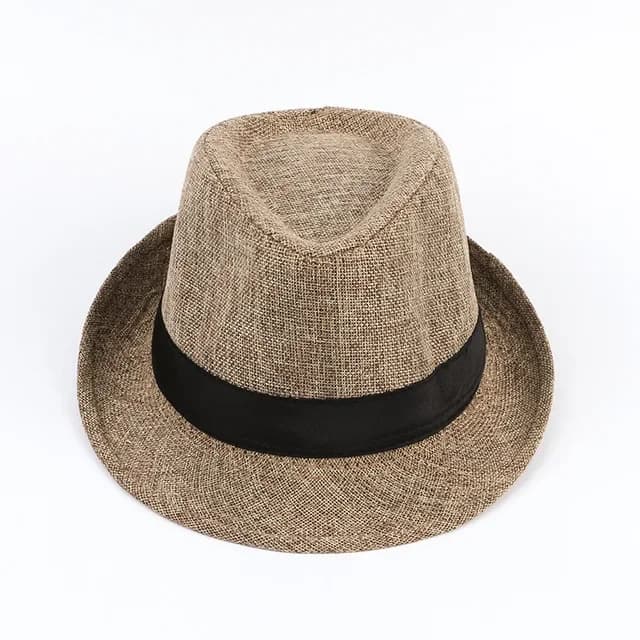 Men's Fedora Hat Cotton Linen Blend