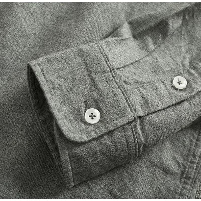 Men's Vintage Stand-Up Collar Button-Down Shirt