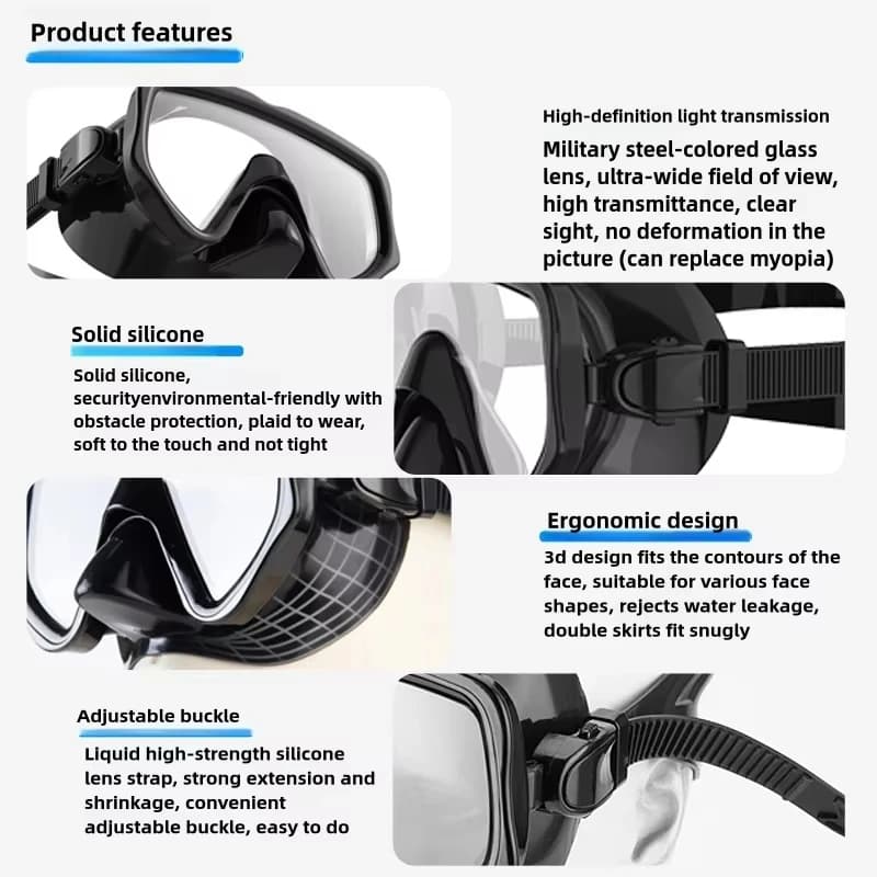 Adult Panoramic Diving Mask Snorkel Set
