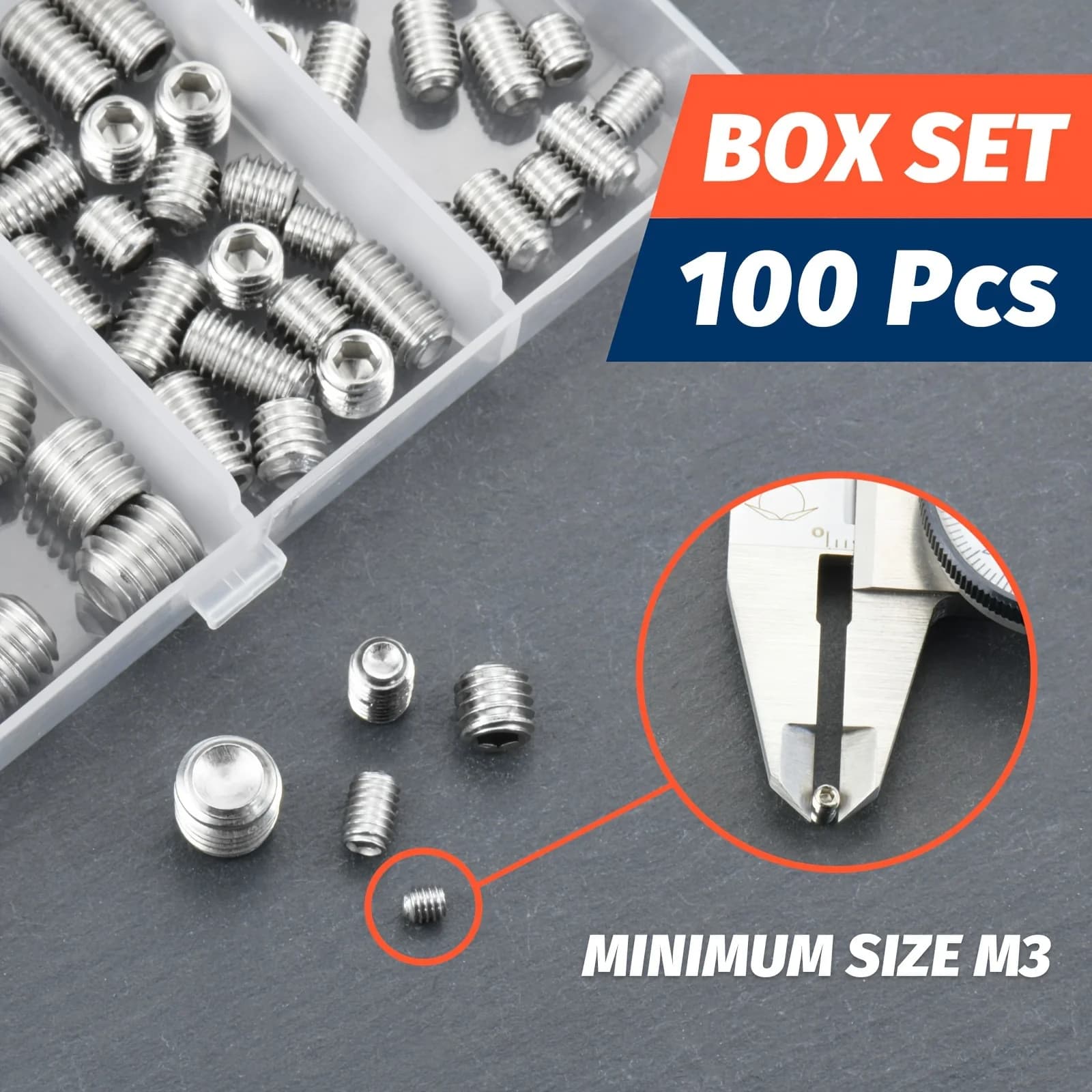 Set Screws Assortment Kit M3-M8 with Allen Keys