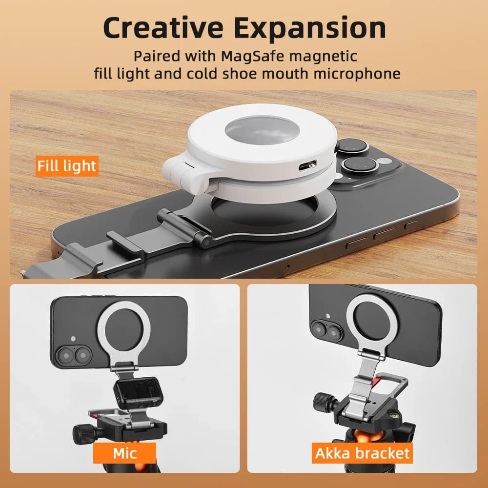 Flymile Magnetic Phone Holder Carabiner Mount for Iphone 18 Pro Max 17 16 15 Accessories Tripod Compatible with MagSafe