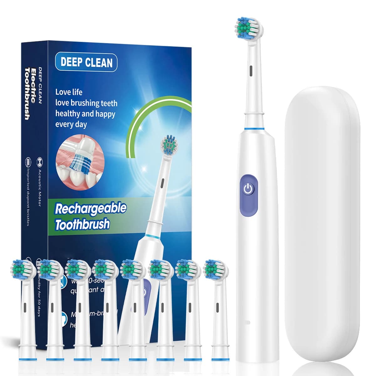 Electric Rotary Toothbrush with Timer and Heads