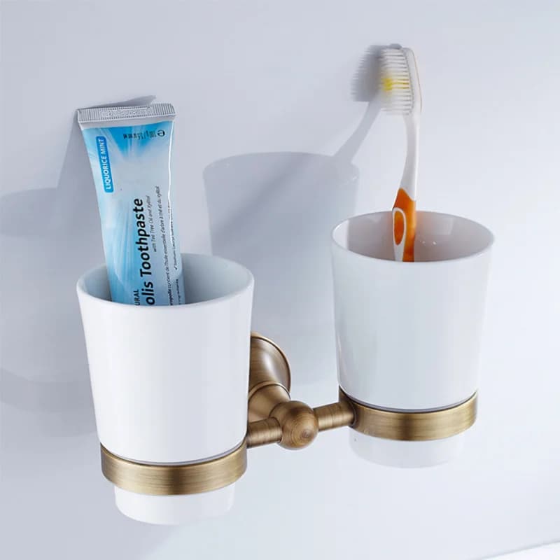 Bronze Bathroom Accessories Hardware  Antique Hair Dryer Rack Coat Towel Shelf Rail Bar Shower Soap Dish Holder Toilet Brush
