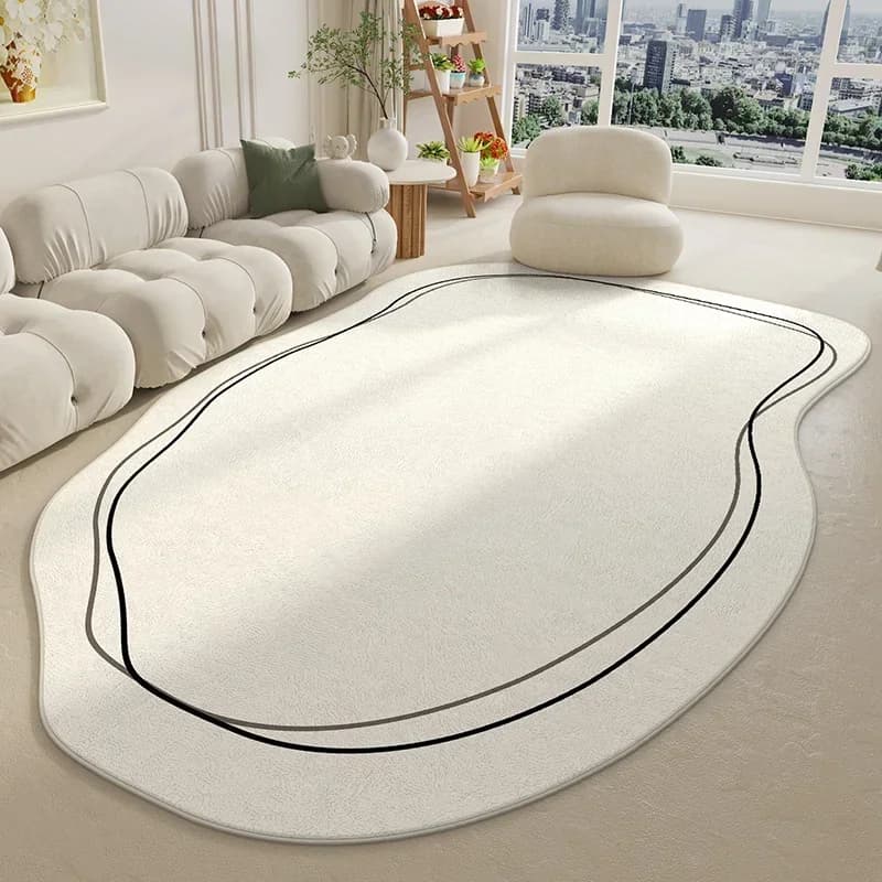 White Shaggy Large Area Rug For Home