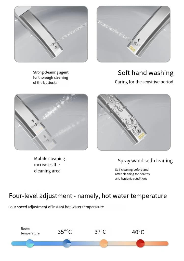2025 Tiktok Small Size  Design Modern Smart Fully Automatic Flip Cover Remote Control Cleaning Drying Intelligent Toilet Seat
