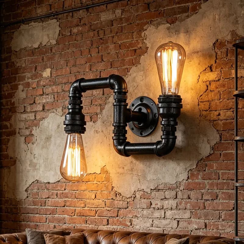 Retro Loft Water Pipe Wall Sconce