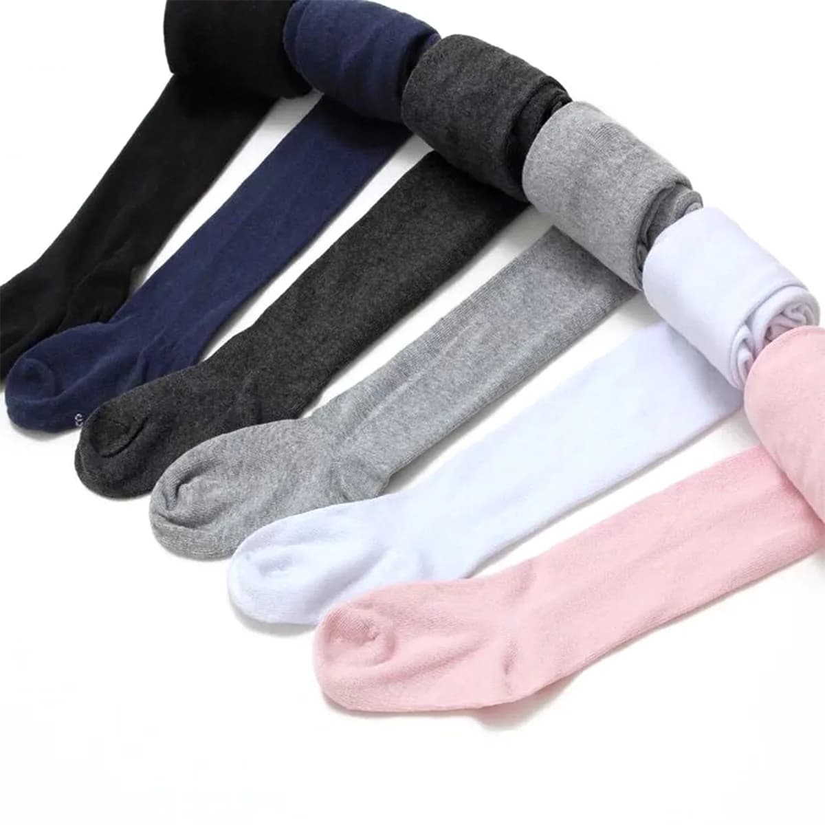 Baby Cotton Tights Warm Solid Color High Waist