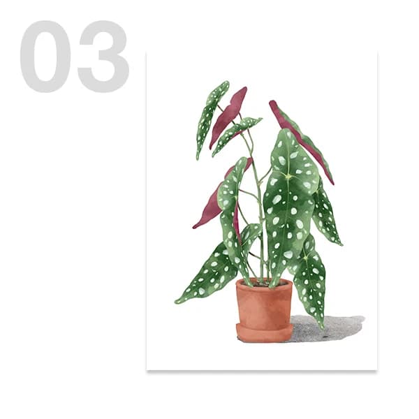 Nordic Botanical Green Plant Canvas Wall Art Print