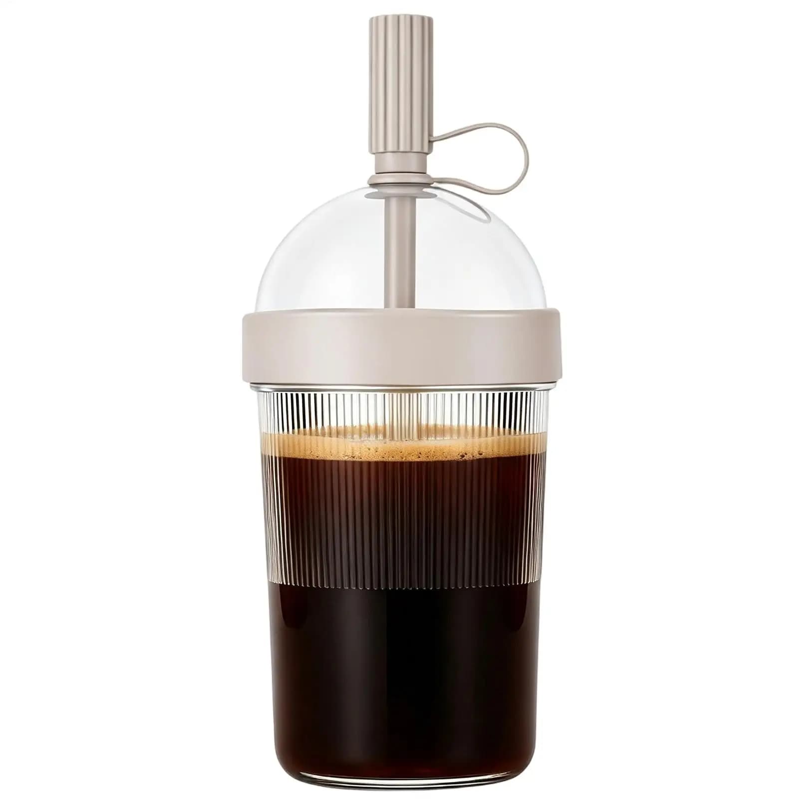 Coffee Cup With Lid Reusable 17oz Drink Mug With Lids Cold Drink Tumbler Transparent Straw Cup Tea Milk Mug For Home Office Gym